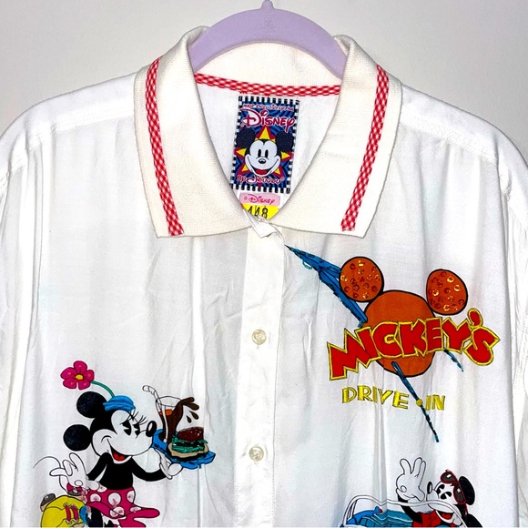JouJou Disney Mickey Mouse XL Shirt  button up  Beaded Embrioidered Vintage - Picture 3 of 16